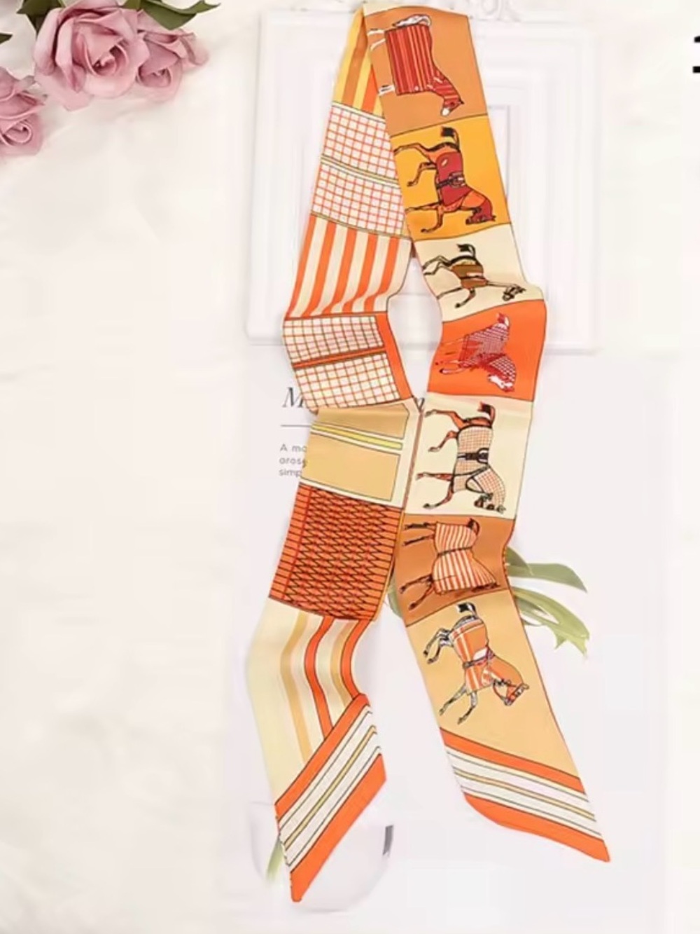 NWT Horse Motif Twilly Scarf